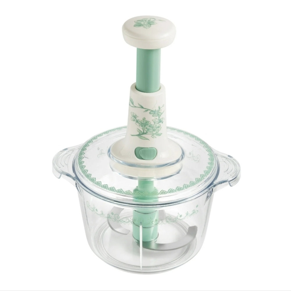 💜 New The Pioneer Woman Agatha Manual Food Chopper with Green and White